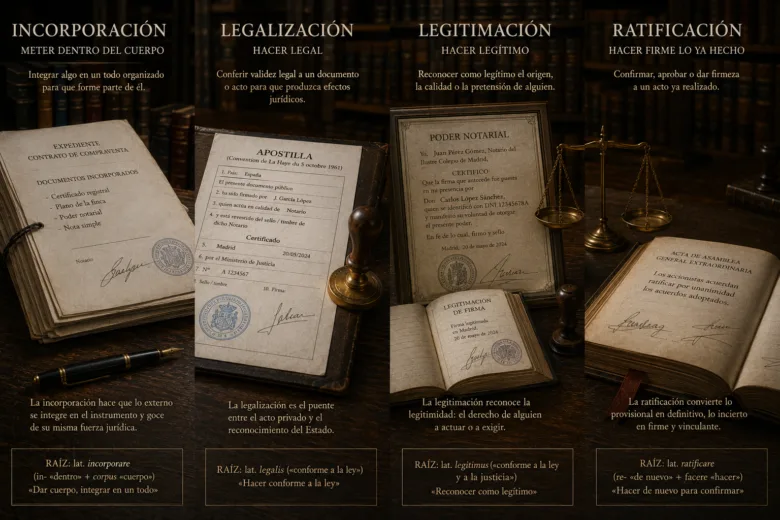 incorporación legalización legitimación ratificación = proceso legal en cuatro etapas